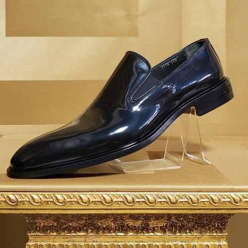 NUEVOS ZAPATOS VERSACE NEGRO PATENTE CUERO MOCASÍN 44.5 - 11.5 - Imagen 6 de 9