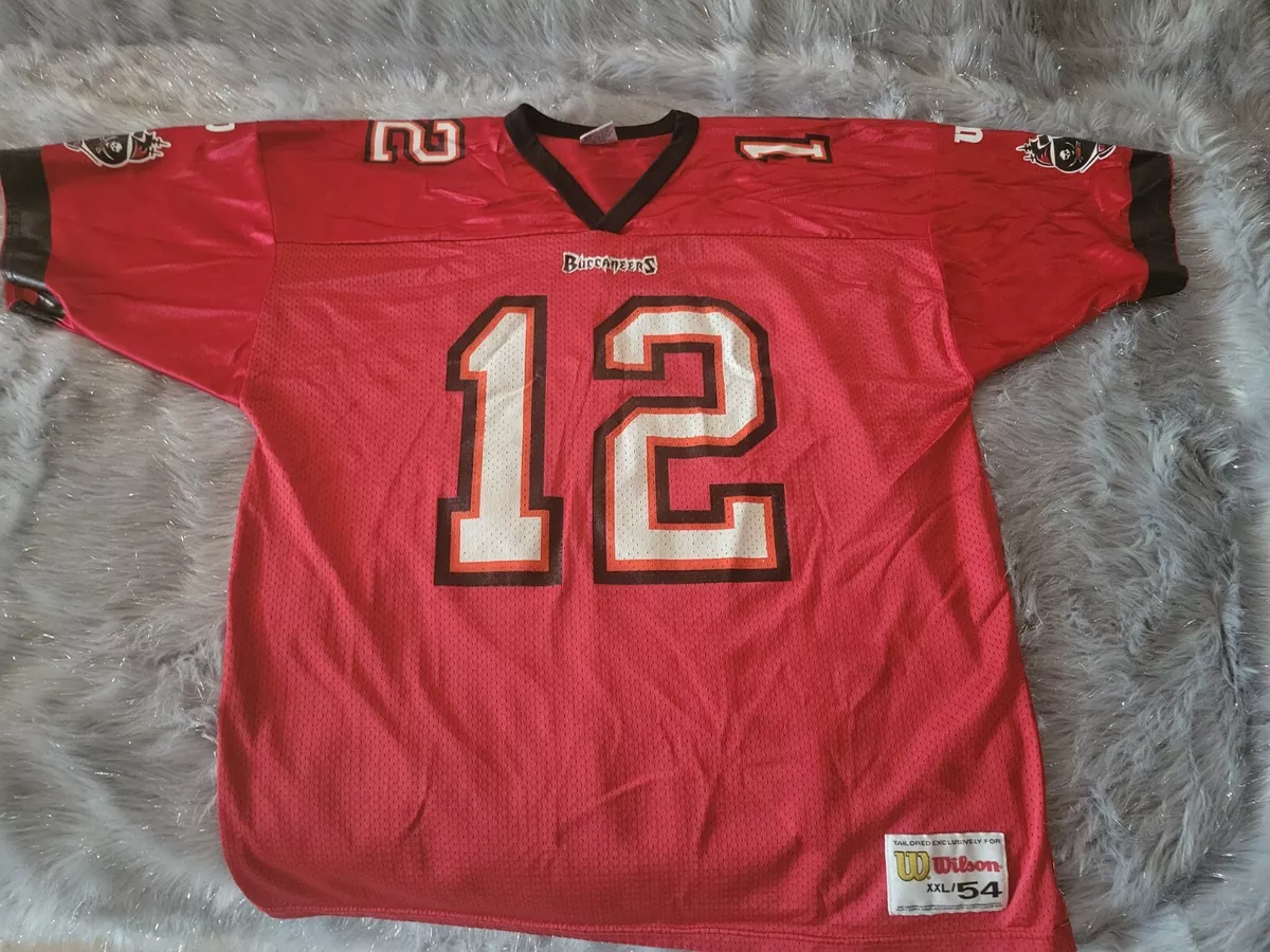 Vintage WILSON 90s NFL Tampa Bay Buccaneers Bucs Jersey # 12 Blank XXL 54  Red