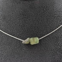 Steine Und MinéRaux. Halskette 2 Perlen Apatit GrüN Aus Madagaskar Kette In