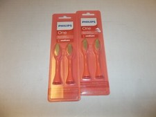 2x 2pk Philips One Sonicare 4 Replacement Brush Heads BH1022/01 Coral Pink