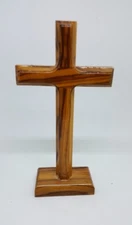 Handmade Cross Made From Olive Wood in Israel, New