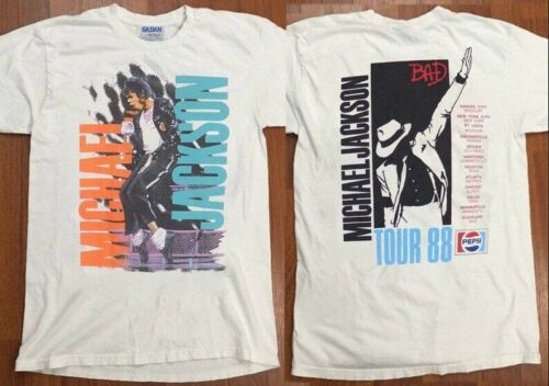 Michael Jackson Bad Tour 1988 T-Shirt, Vtg Michael Jackson Shirt For Fans - Afbeelding 1 van 4