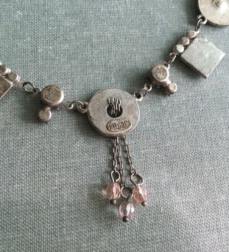 Vintage PILGRIM DANISH DESIGN Swarovski Charm Double Chain Choker Necklace 14’ - Picture 6 of 6