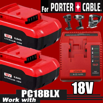 18V 6.0Ah Lithium-Ion Battery for Porter Cable 18Volt PC18B PC18BL PC18BLX Tool