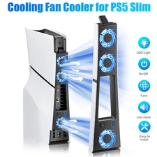 External Cooling Fan For PS5 Slim Disc/Digital Console Cooler Fan LED + USB 3.0
