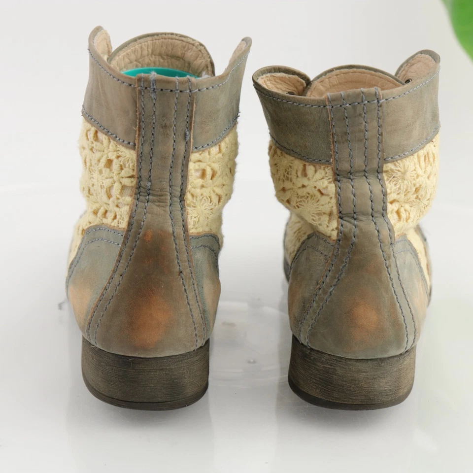 Женские сапоги Steve Madden Thunder размер 6,5 синие кожаные на шнуровке искусственно состаренные богемное дерево - Изображение 4 из 4