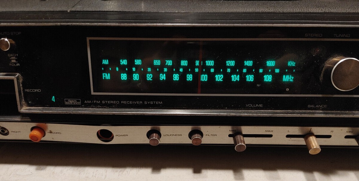 Vintage Sears AM/FM Stereo System Record Player, w/ AUX