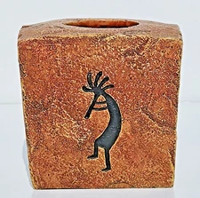 Vintage Newport SW Kokopelli Southwestern Faux Stone Sun Cactus Tissue Box Cover