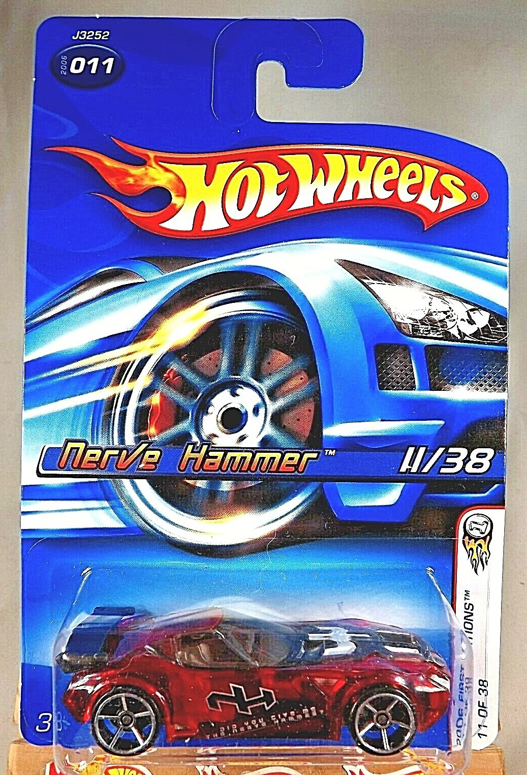 2006 Hot Wheels #11 First Editions 11/38 NERVE HAMMER Trans Red w/Chrome OH5 Sp