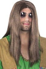 HIPPIE PERÜCKE BRAUN # Karneval Fasching Flower Power 70er Jahre Kostüm Party