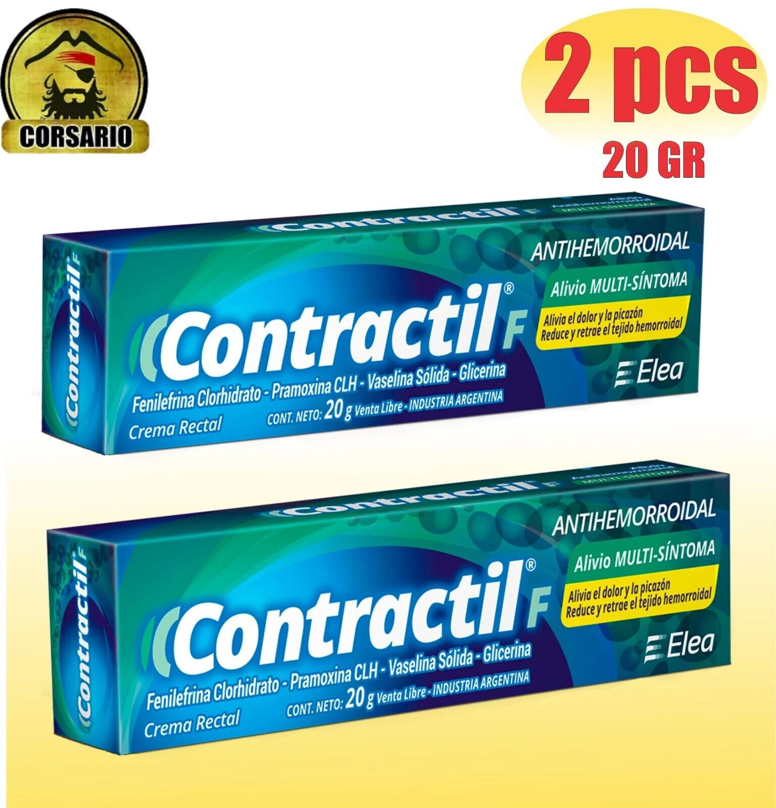 Contractile Rectal Cream Hemorrhoids 20 gr -pack x 2
