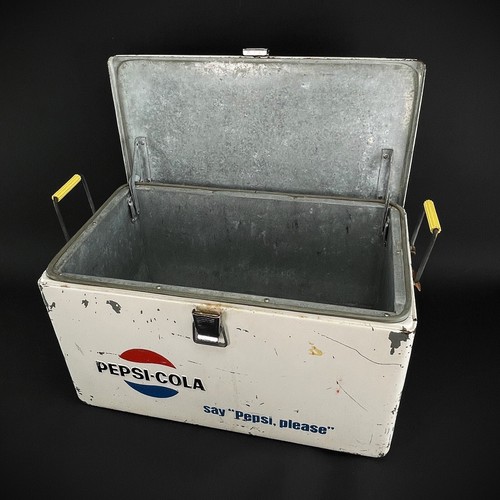original Mid Century Pepsi Cola Kühlbox weiß Getränkekiste Ice Cooler 50er - Picture 3 of 7