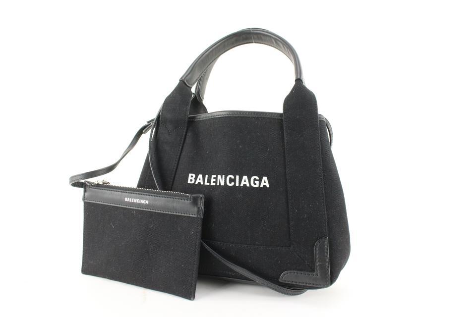 Balenciaga Black Canvas x Calfskin XS Navy Cabas 2way Balenciaga Black Canvas x Calfskin XS Navy Cabas 2way