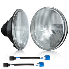 7 Inch Led Glass Headlight Round Original Classic Look Conversion Chrome Pair 7 Inch Led Glass Headlight Round Original Classic Look Conversion Chrome Pair