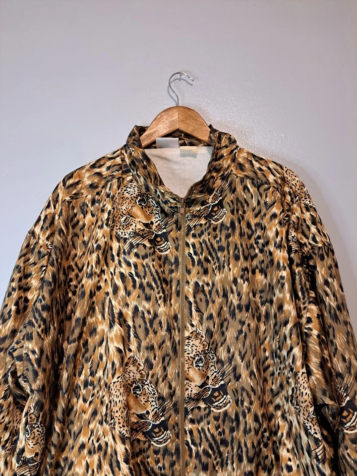 Chaqueta De Colección KAKTUS PLUS Estampado Animal Tigre Cremallera Completa Manga Larga 1X Bolsillos Foto 3 de 4