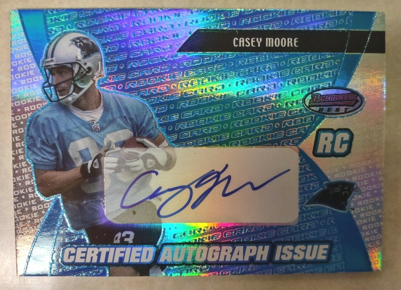 2003 Bowman's Best CASEY MOORE Panthers Certified Issue ROOKIE AUTOGRAPH! #'/499