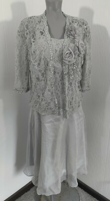 IZILADY Gray-Green Gown Dress & Lace Jacket & Bodice Size 12 NWT | eBay