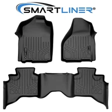 SMARTLINER Custom Fit Floor Mats 2 Row Liner 2009-2012 Dodge Ram 1500 Quad Cab