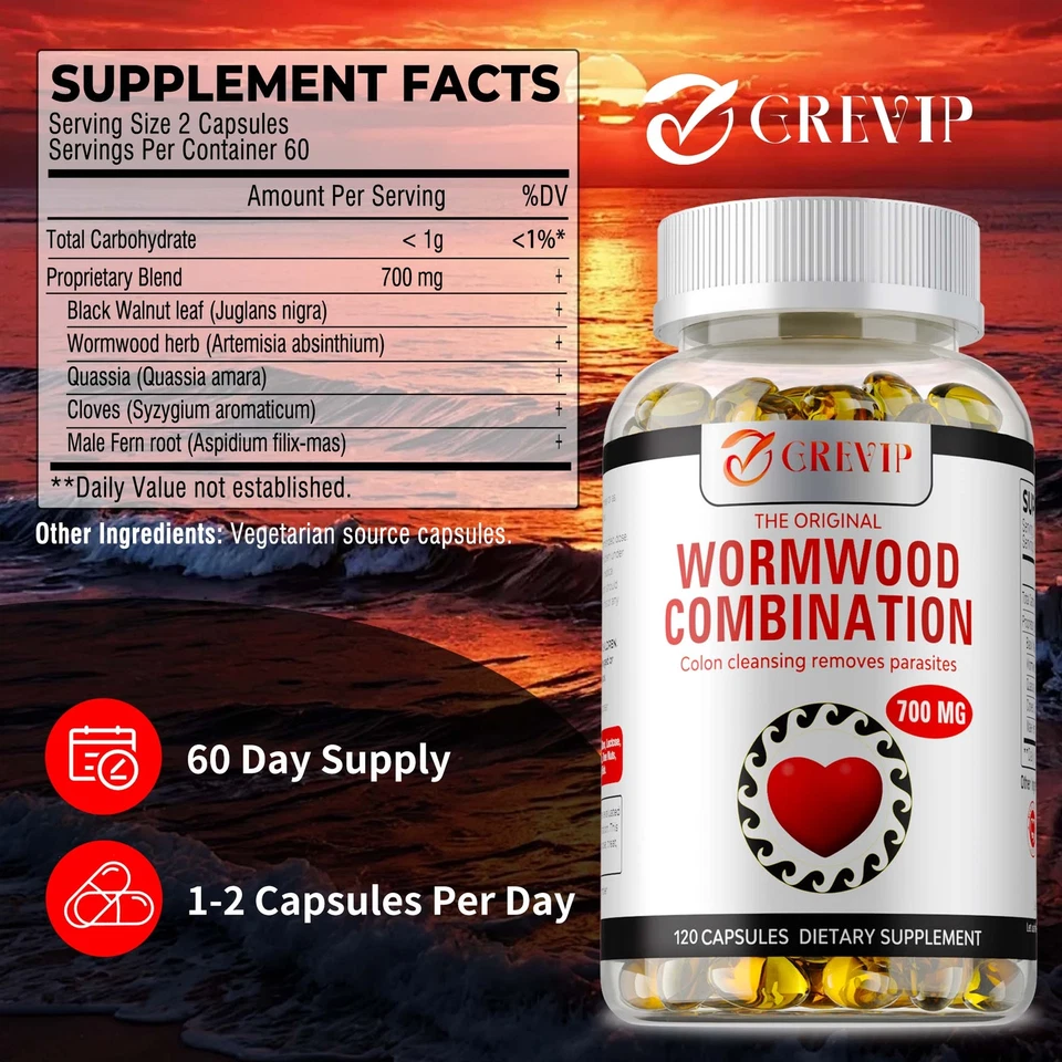 Wermut-Kombination – Parasiten-Entgiftungsreinigung, Schwarznuss, Gewürznelken - Bild 2 von 4