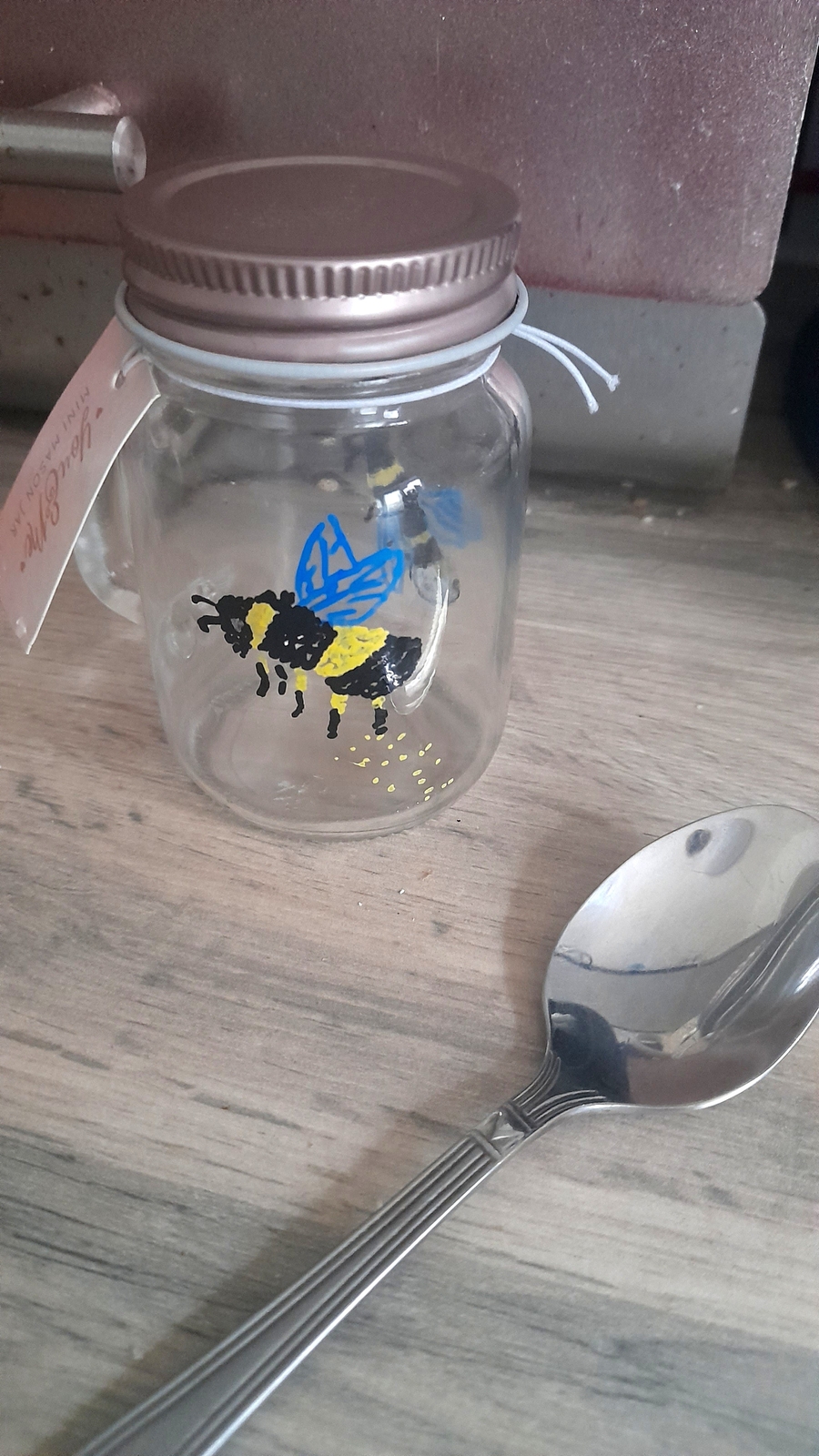 Mini frascos de abejorro almacenamiento albañil cocina desayuno bebida regalo cumpleaños boda