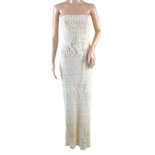 Vintage Gunne Sax Millennium Strapless Lace Long Sequin Underlay Maxi Dress Sz 7