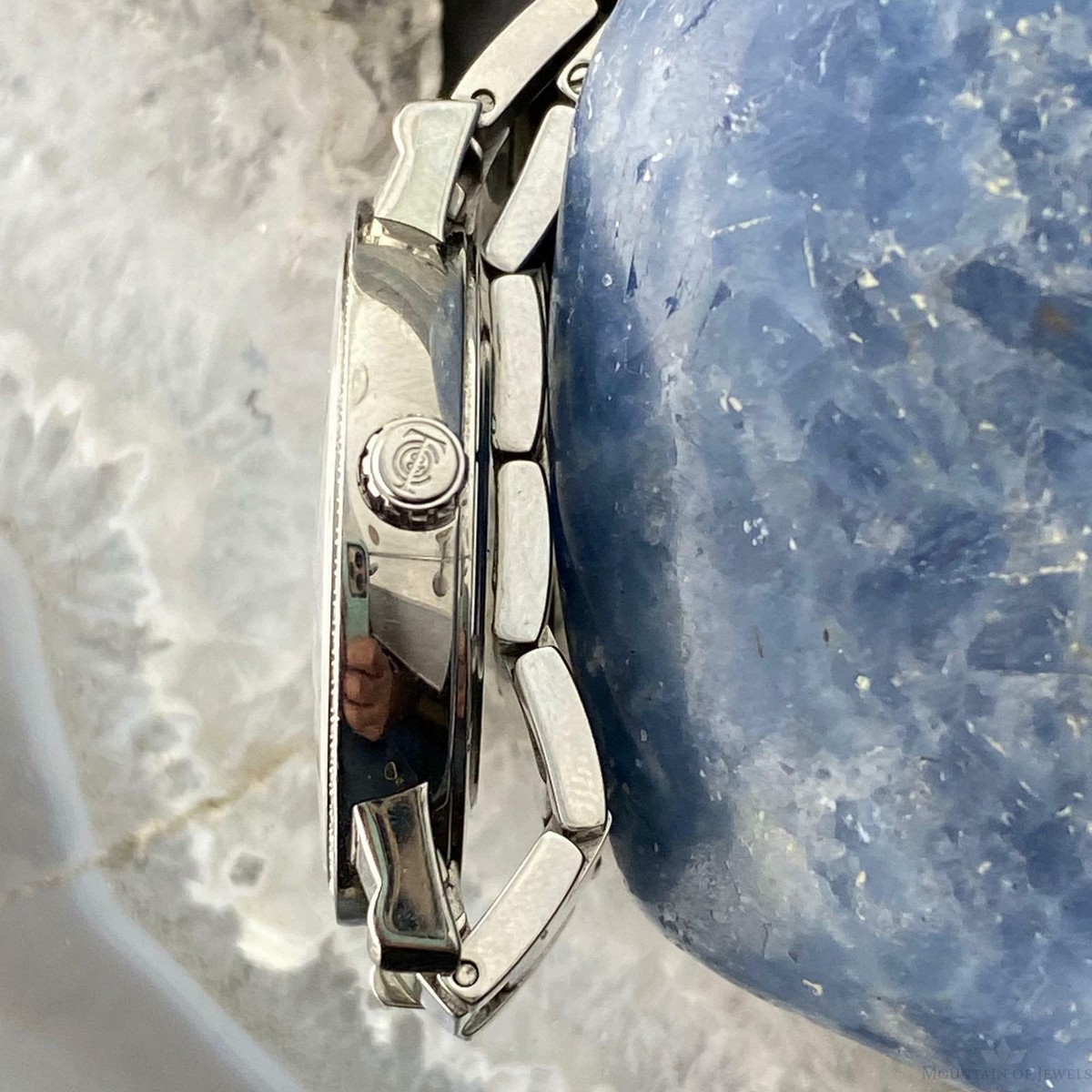 Tiffany & Co Ladies Atlas 2-Hand Blue 31mm Diamond Quartz Steel Watch | eBay