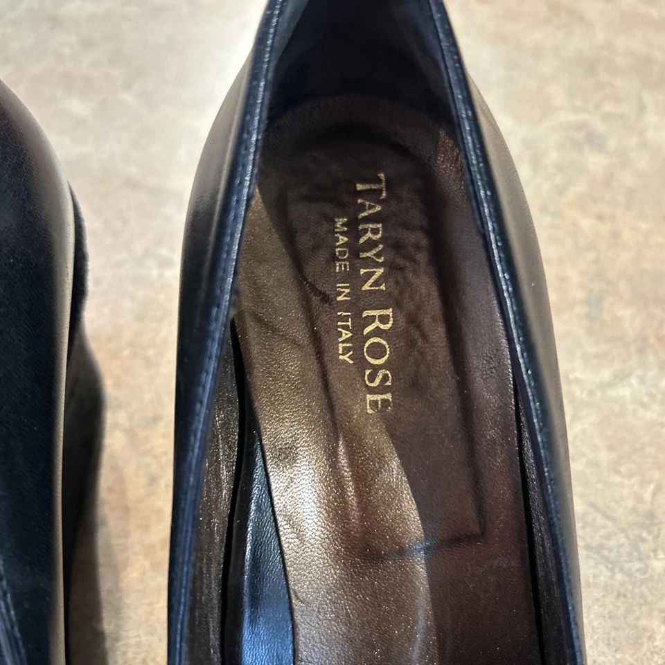 Taryn Rose Suede Peep Toe Textured Brown Wedge Heeled Pumps Slip On 38 EU; 7 US - Image 3 of 4