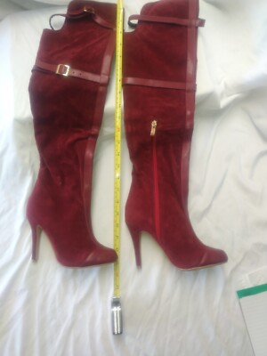 4 In Tall Heel Burgundy Knee Boots