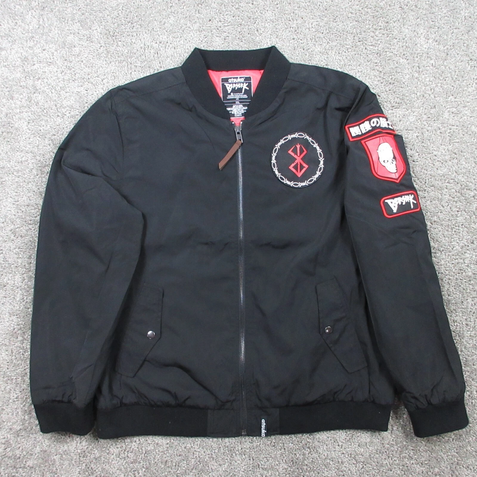 Berserk Jacket Mens XXL 2XL Black Skull Knight Bomber Windbreaker Coat Anime NWT - product detail image 2