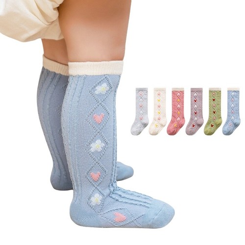 3 Pairs Flower Baby Socks Newborn Girl Knee High Socks Infant Toddler Long Socks - Picture 6 of 20