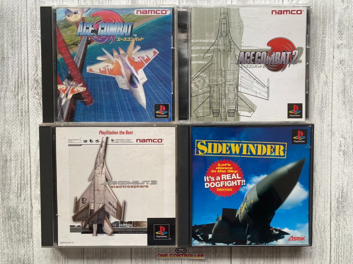 SONY PlayStation 1 PS one Ace Combat 1 2 3 & Side Winder 4games