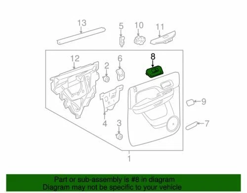 Genuine GM 2007-2014 Chevrolet Cadillac GMC Rear Left Handle Inside 22855643 - Изображение 2 из 2