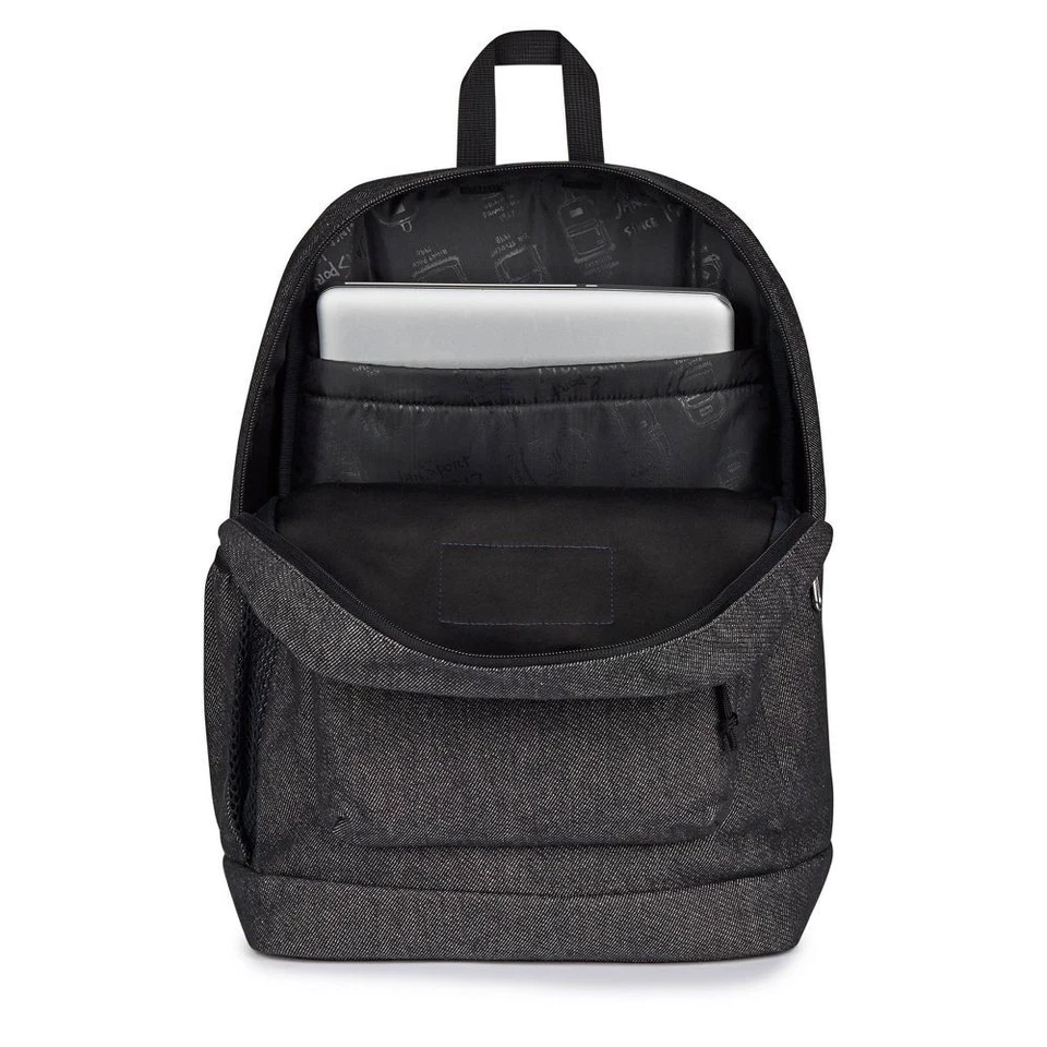 Mochila JanSport Cross Town Plus Remix 17" - Negra: carcasa de mezclilla abstracta, Foto 4 de 4