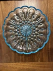 Vintage Anchor Hocking Fairfield Aqua Blue Divided Relish Tray-Dish 1950's-70's