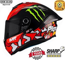 MT TARGO S  FULL FACE ECE22.06 MOTORCYCLE HELMET PIQUERAS MONSTER + DARK VISOR