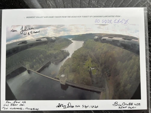 Photograph from Rear gun turret of Canadian Lancaster Signed by WW2 Veterans