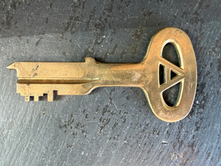 Brass Folger Adam Co. Joliet Illinois Prison Jail Key