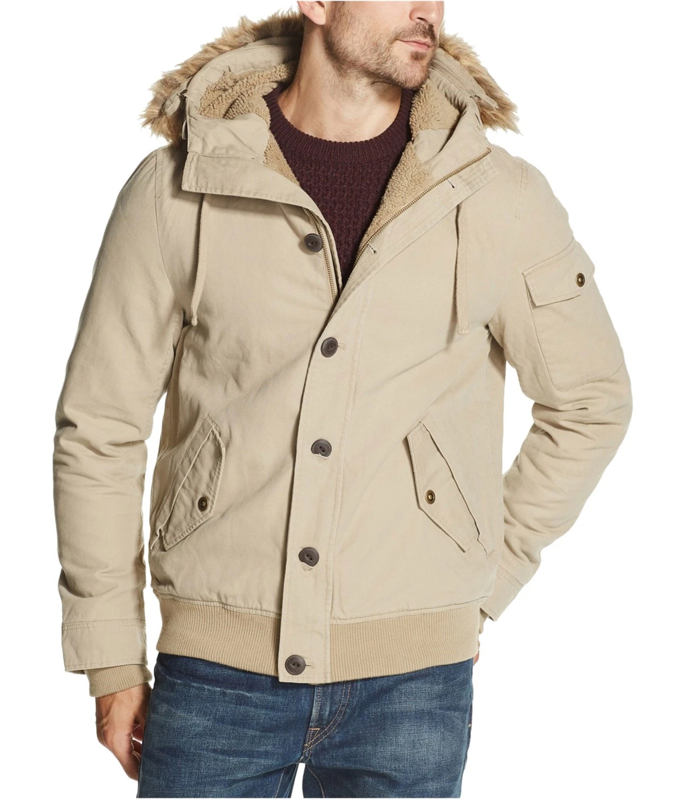 Weatherproof Mens Canvas Jacket, khaki, M
