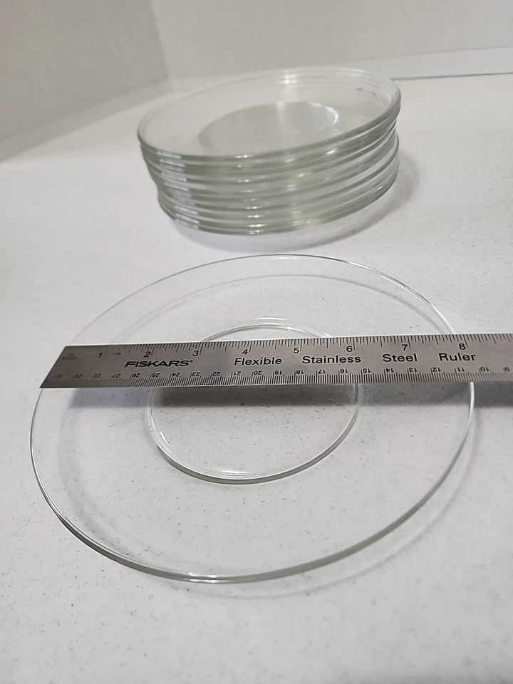 Conjunto de 11 pratos de vidro transparente para salada/almoço/sobremesa 8" de diâmetro - Imagem 2 de 2