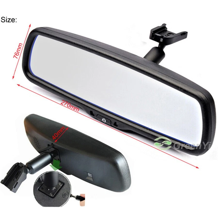 Auto Dimming Rear View Mirror Built in 4.3" TFT LCD Monitor 2CH Video+Bracket US Foto 4 de 4