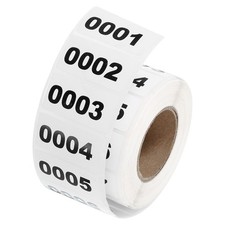 1 Roll Inventory Number Sticker 1.6"x0.8" 0001-1000 Consecutive Number Stickers