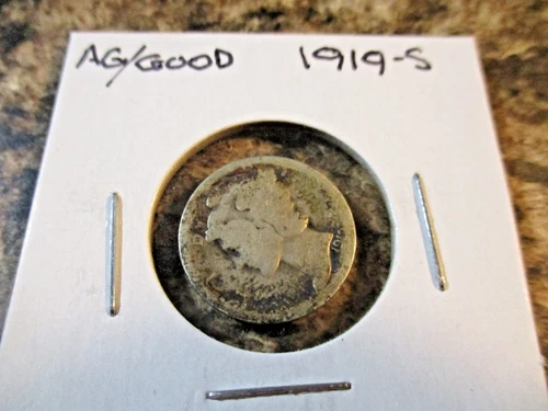 1919-S MERCURY SILVER DIME AG/GOOD      74