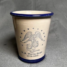 Vintage 1975 Louisville Stoneware US Marine Corp 100 Year Anniversary Cup