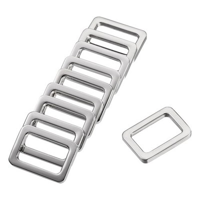 Metal Rectangle Ring Buckles 19.5x12.2mm for Bags Belts Silver 10pcs
