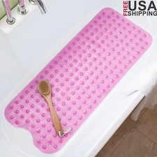 Non-Slip Bath Mat 39x16 Suction Cups Machine Washable Durable Shower Mat New