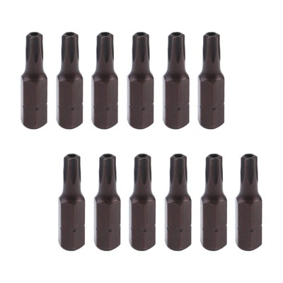12Pcs T25 TORX Security Bits 1/4-Inch Hex Shank TORX T-25 S2 Steel 1'' Torx He...
