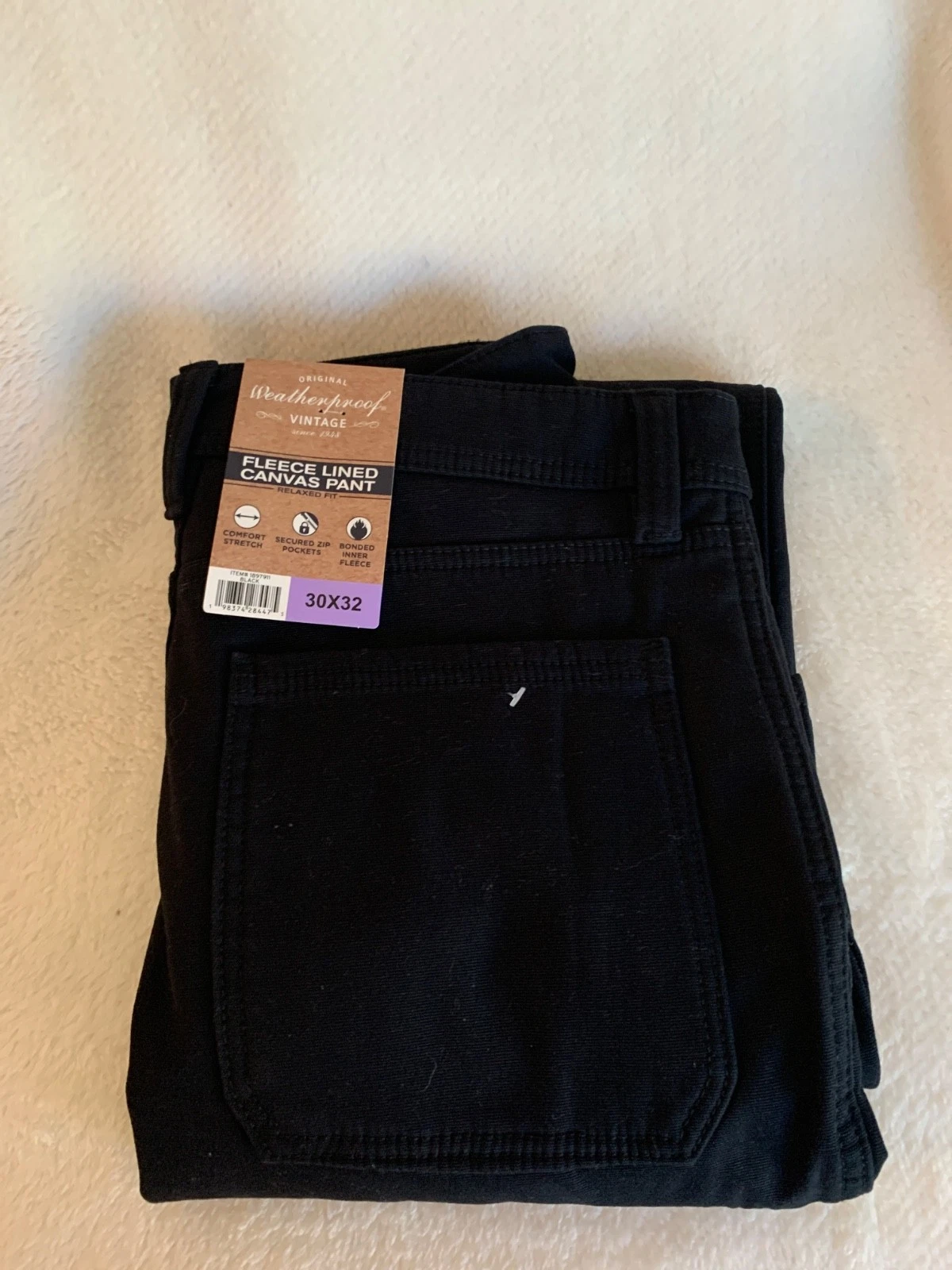 Weatherproof Vintage Men’s Fleece Lined Utility Pant Bonded Fleece Choose Color