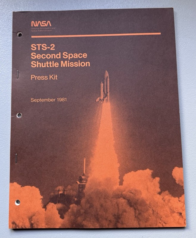 RARE NASA Second Space Shuttle Mission Press Kit STS-2 Sept 1981