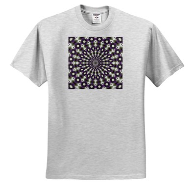 3dRose, Symmetrical Geometric Design 6 Purple Brown White, T-Shirt