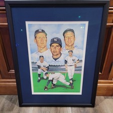 Mickey Mantle Martin Ford Autographed Yankees Custom Framed Lithograph JSA LOA